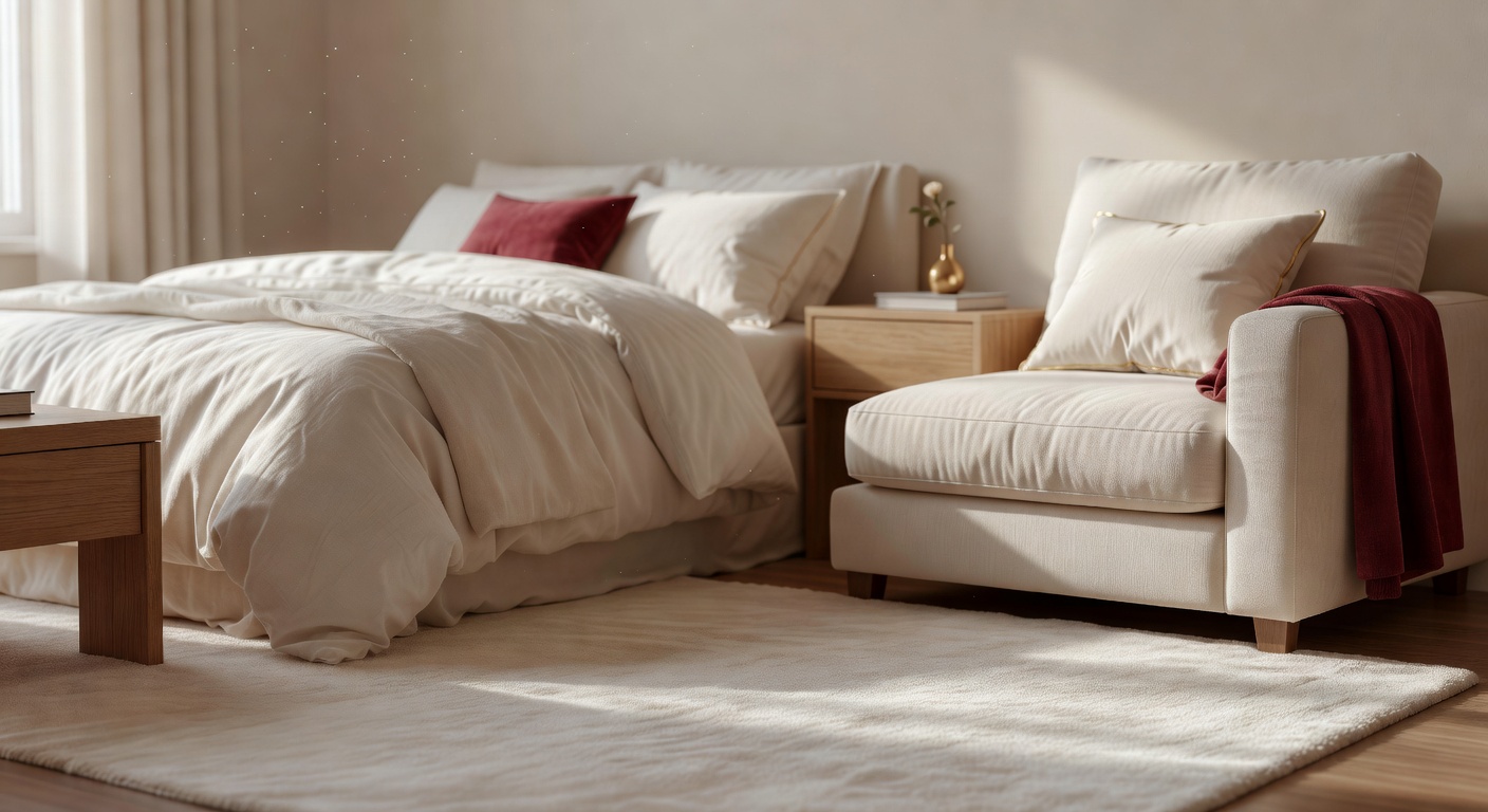 Freshly made bed